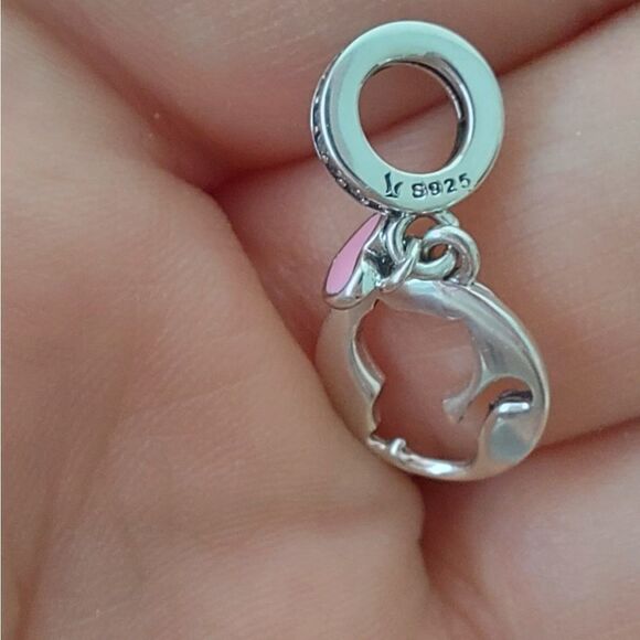 925 Sterling Silver Kitty Love Charm - Picture 2 of 7